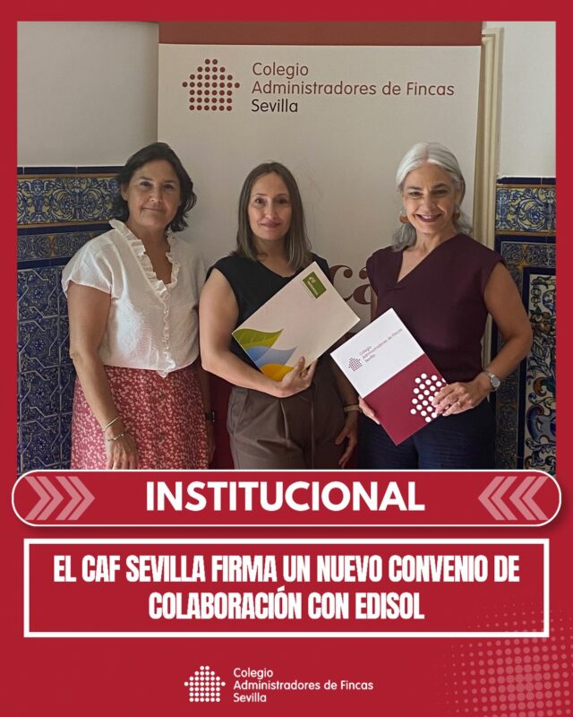 🤝 El Colegio de Administradores de Fincas de Sevilla continúa ampliando su red de acuerdos y colaboraciones en beneficio de los colegiados. En esta ocasión, ha suscrito un convenio con @edisol.soluciones.energeticas, comercializadora oficial de Iberdrola.

✍️ La firma del acuerdo ha sido rubricada por nuestra presidenta, María Dolores García Bernal, y Vanesa Chica, directora comercial de Edisol. Este convenio tiene como objetivo facilitar a los Administradores de Fincas Colegiados el acceso y la contratación de servicios energéticos adaptados a las necesidades de las comunidades de propietarios.

👏 Agradecemos a Edisol su confianza y disposición para colaborar con nuestro Colegio en una iniciativa que contribuirá a ofrecer nuevas ventajas y recursos a nuestros colegiados.