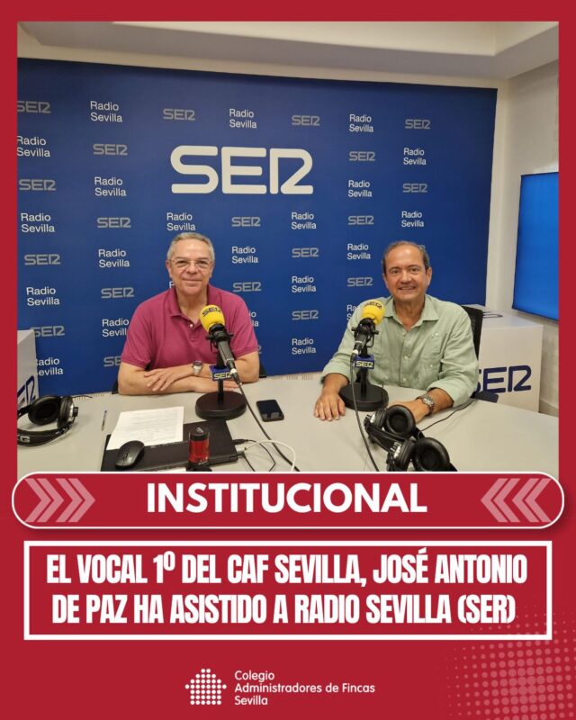 🏊‍♂️ ¿Cómo se fijan las normas de uso de las piscinas en comunidades de propietarios? ¿Es obligatorio contar con un socorrista?

🎙️ Nuestro vocal 1º, José Antonio de Paz Crespo, ha participado en el programa Hoy por Hoy Sevilla de @radio_sevilla para hablar sobre las normas comunitarias en las piscinas este verano, cómo favorecer la convivencia entre vecinos y la importancia de garantizar la seguridad de niños y niñas en estas instalaciones.

▶️ Escucha la entrevista completa en el enlace de nuestra bio.