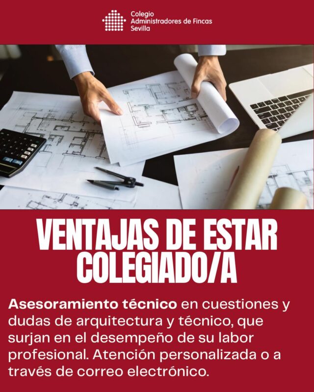 📌 Ventajas de estar Colegiado/a (8/30)

🤝 En el día a día de la gestión de comunidades surgen situaciones que requieren conocimientos técnicos y una respuesta especializada.
 
📐 Como colegiado, cuentas con un servicio de asesoramiento en cuestiones de arquitectura y otros aspectos técnicos relacionados con el desempeño de tu labor profesional. 

📩 Personaliza tu consulta y recibe el respaldo que necesitas para afrontar cada caso con mayor seguridad.