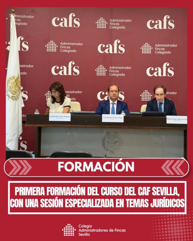 📚 ¡Arrancamos el nuevo curso de formación del CAF Sevilla! Hoy se ha celebrado la primera sesión impartida por Miguel Ángel López, Asesor Jurídico del CAFS y José Antonio de Paz, Vocal 1º del CAFS, en donde se ha centrado en algunas de las cuestiones jurídicas más habituales en el día a día del Administrador/a de Fincas en la gestión de comunidades de propietarios.

⚖️ Durante la jornada hemos repasado las funciones y responsabilidades del Administrador, la adopción de acuerdos y sus mayorías, así como la reclamación de cuotas comunitarias, con un enfoque práctico y basado también en casos y jurisprudencia.

🤝 Gracias a todos los colegiados que nos han acompañado tanto presencialmente como online. Esto no ha hecho más que empezar: ¡ya no paramos!