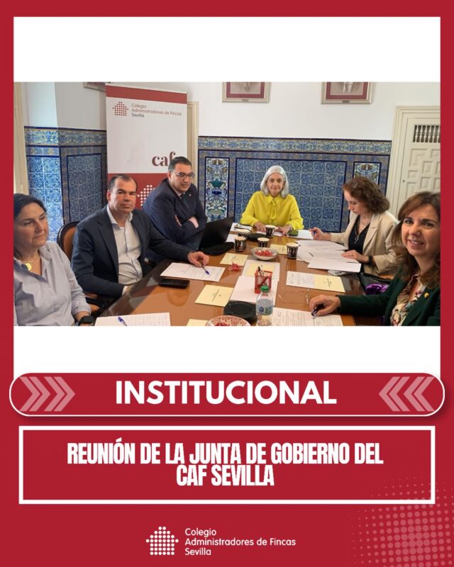 💼 Hoy se ha celebrado la reunión de la Junta de Gobierno del Colegio de Administradores de Fincas de Sevilla, en la que se han abordado distintos asuntos de interés para la profesión y la actividad colegial.

👏 Seguimos trabajando en nuevas iniciativas, proyectos y acciones formativas orientadas a ofrecer más recursos, herramientas y oportunidades a nuestros colegiados, reforzando así el compromiso del Colegio con la mejora continua, la actualización profesional y el apoyo constante al ejercicio diario de los Administradores de Fincas.