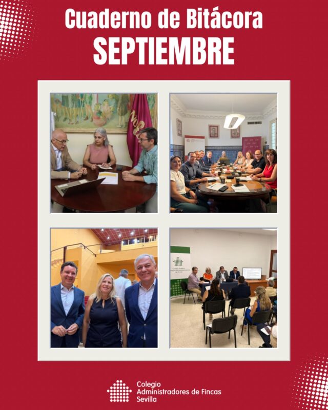 📘 Cuaderno de Bitácora | Resumen del mes de septiembre

🚀 Arrancamos el nuevo curso con las pilas cargadas y con una agenda que nos ha llevado a seguir trabajando en distintos frentes para nuestra profesión y nuestros colegiados.

💼 Septiembre nos ha dejado el primer Pleno de la Junta de Gobierno del CAF Sevilla. 
👏 La participación de nuestra Presidenta en el Pleno del @consejoandaluzadminfincas celebrado en Algeciras.
🔑 Nuestra presencia en la entrega de viviendas públicas de @emvisesa.
🤝 También hemos trabajado con el @ayto_sevilla para trasladar a las comunidades la información sobre la llegada del Tranvibus y los cambios de movilidad.

🍂 Y ponemos rumbo a octubre, un mes especialmente importante para el Colegio, con el Día del Presidente, nuestro Almuerzo Colegial y el inicio de las nuevas formaciones para colegiados. ¡Seguimos!