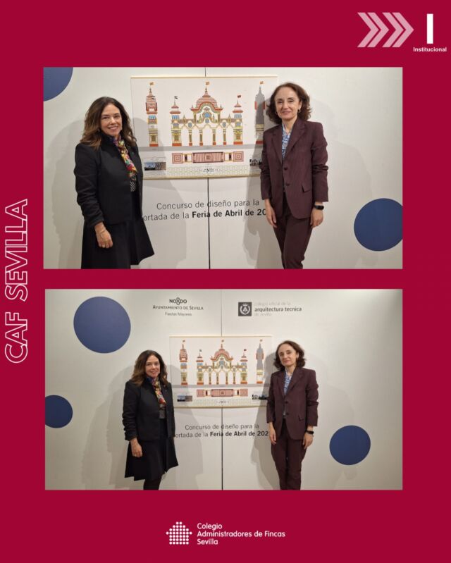 🎨 El CAF Sevilla sigue acompañando a la vida cultural y profesional de nuestra ciudad.

Nuestra secretaria, Juana María León Balsera, ha estado presente en el acto organizado por el Colegio de Aparejadores de Sevilla con motivo de la inauguración de la exposición del Concurso de Ideas para la Portada de la Feria de Sevilla 2026.