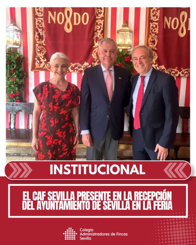 💃 El CAF Sevilla en la Feria

📸 Nuestra presidenta, María Dolores García Bernal y el vicepresidente primero Jesús Manuel González Gil han estado presentes en la recepción oficial del @ayto_sevilla a los Colegios Profesionales en la Feria. La foto de recepción ha sido junto al Alcalde de la ciudad, @jlsanzalcalde.

Desde el Colegio de Administradores de Fincas de Sevilla, seguimos fortaleciendo lazos con las instituciones para seguir avanzando por una ciudad mejor.